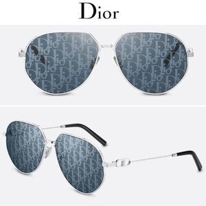 Dior Unisex CD Link A1U Blue Dior Oblique Pilot Sunglasses